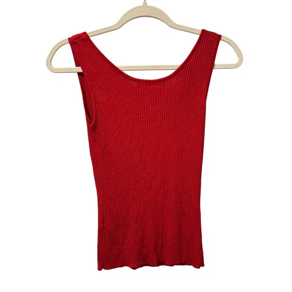 Belldini Red Asymmetrical Cardigan Sweater With Tank Size PM/PL Sweater Set - Picture 8 of 12